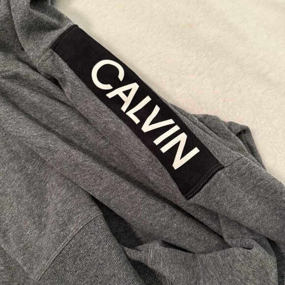 Calvin Klein Performance Crop Pullover Sweatshirt Cowl Neck Womens Small Grey - Picture 7 of 11